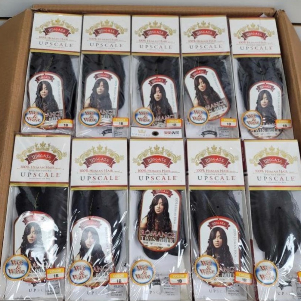 Upscale 100% Human Hair (Romance Twin Bulk #1b 5 packs